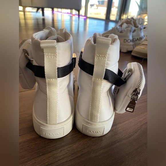 Prada Nylon Zip Pouch High Sneakers - Picture 2 of 4